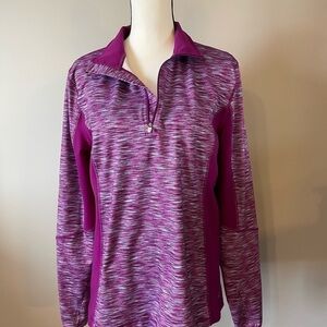 Lands End Sport size Large 14/16 quarter zip with thumb holes and back pocket